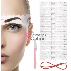 Sabloane pentru tatuare sprancene, STS004 set de 12 bucati  cu elastic si brici